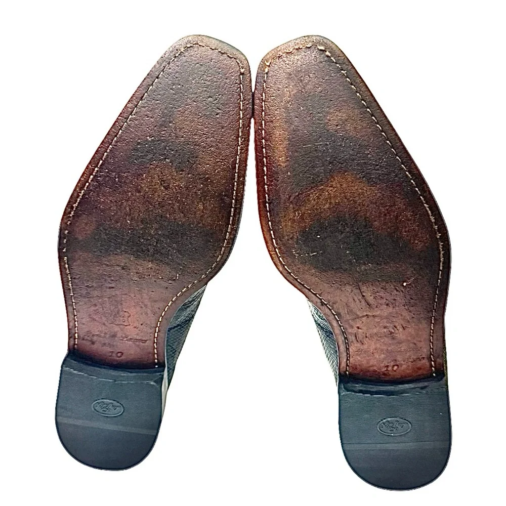 Belvedere Blue Lizard Dress Shoes Mens 10M Exotic Lace Up Luxury Leather